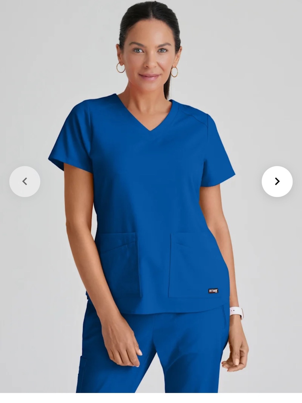 Grey's Anatomy Women's V-Neck Scrub Top and Bottoms in Royal Blue